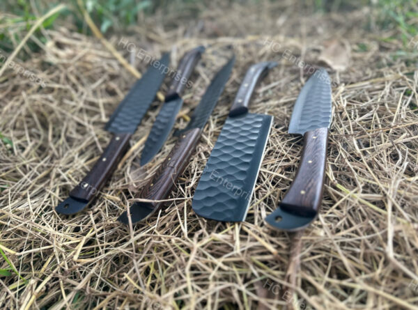 Professional Chef Knives Set with Leather Sheath - 5-Piece - Image 3