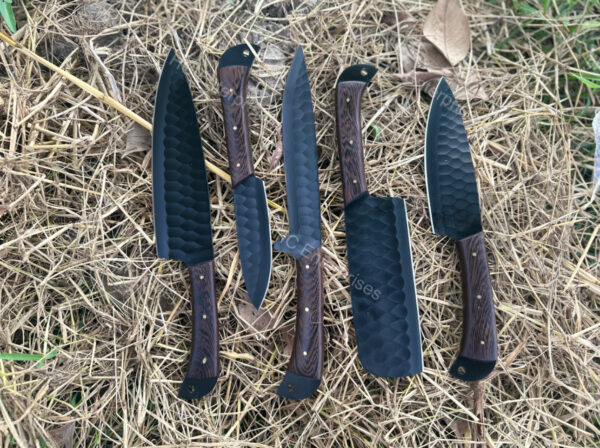 Professional Chef Knives Set with Leather Sheath - 5-Piece - Image 2